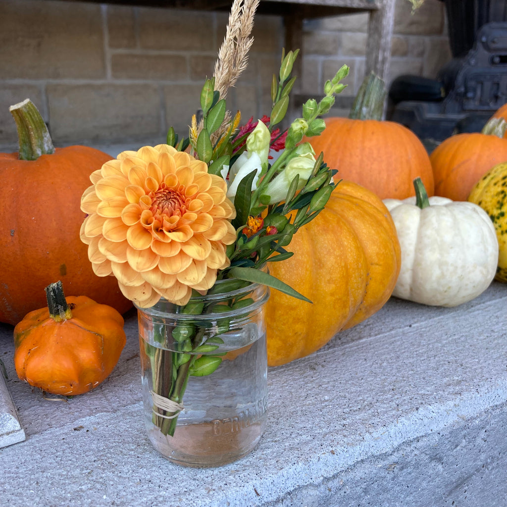 Fall Floral Arrangement in a Jar