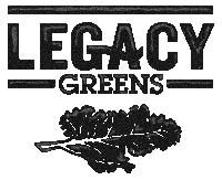 Logo for Legacy Greens Grocery Store in downtown Kitchener featuring kale leaf